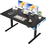 Agilestic Electric Standing Desk, 55 x 24 Inches Height Adjustable Desk, Sit Stand up for Work Office Home, Ergonomic Rising Computer Table with Memory Preset, Black