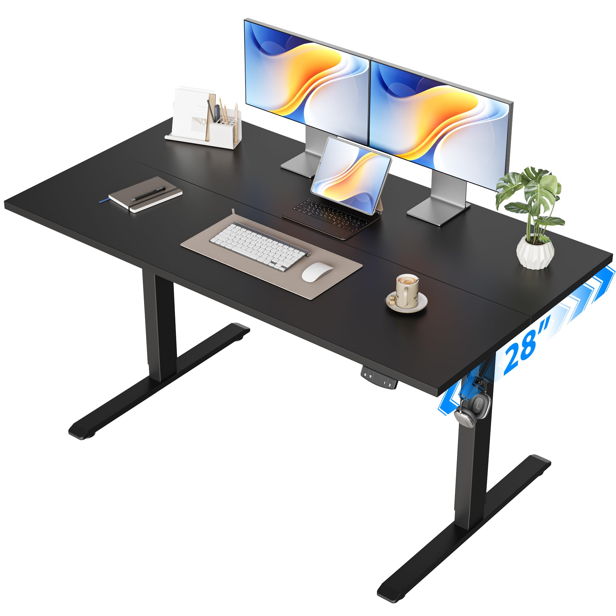 Agilestic 48 * 28 Inch Height Adjustable Electric Standing Desk, Black