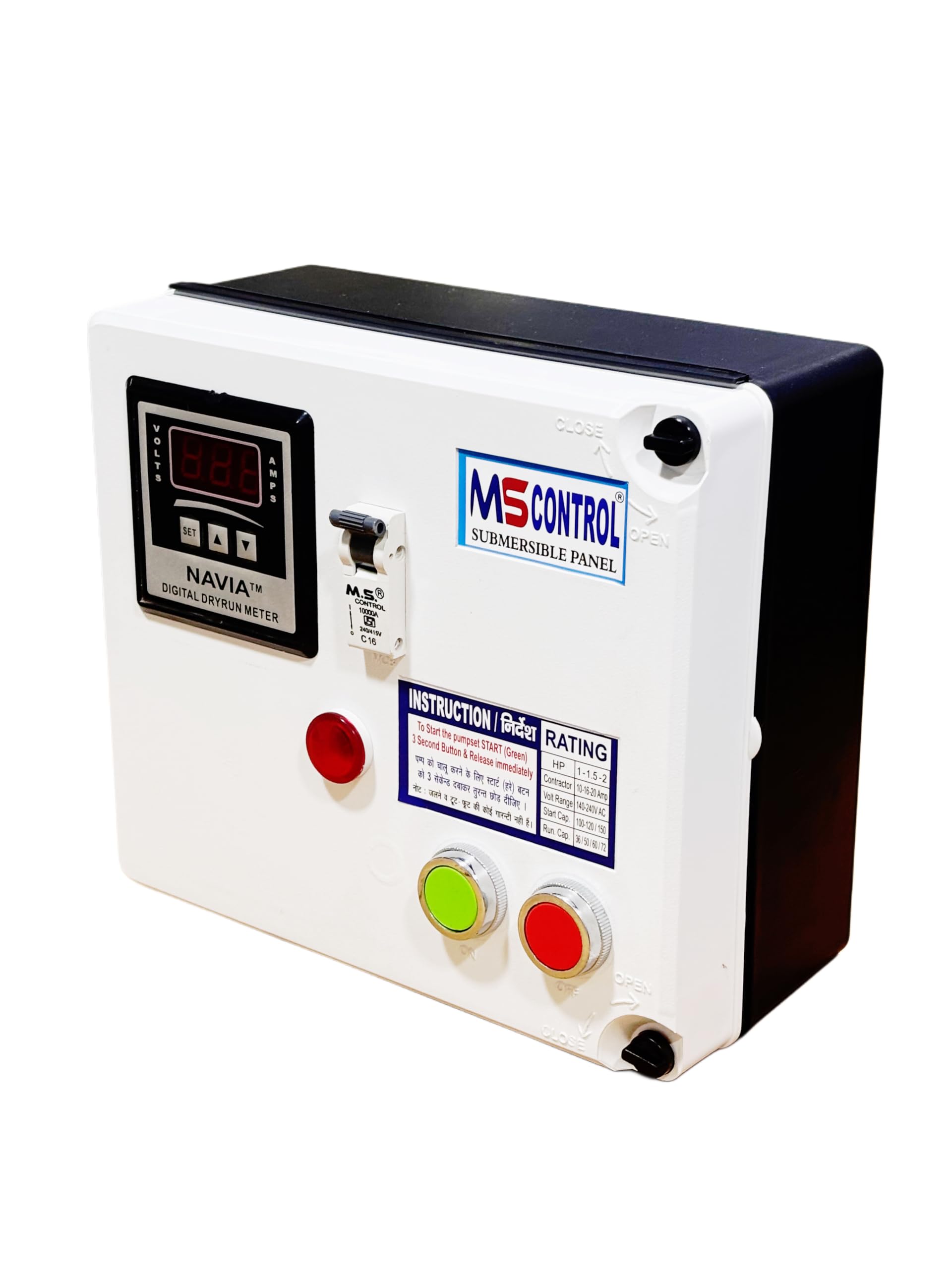 MS CONTROL 3 H.P. Single Phase Automatic Submersible Pump Starter Control Panel, Water Level Controller System, Dry and Run Protection-image-36