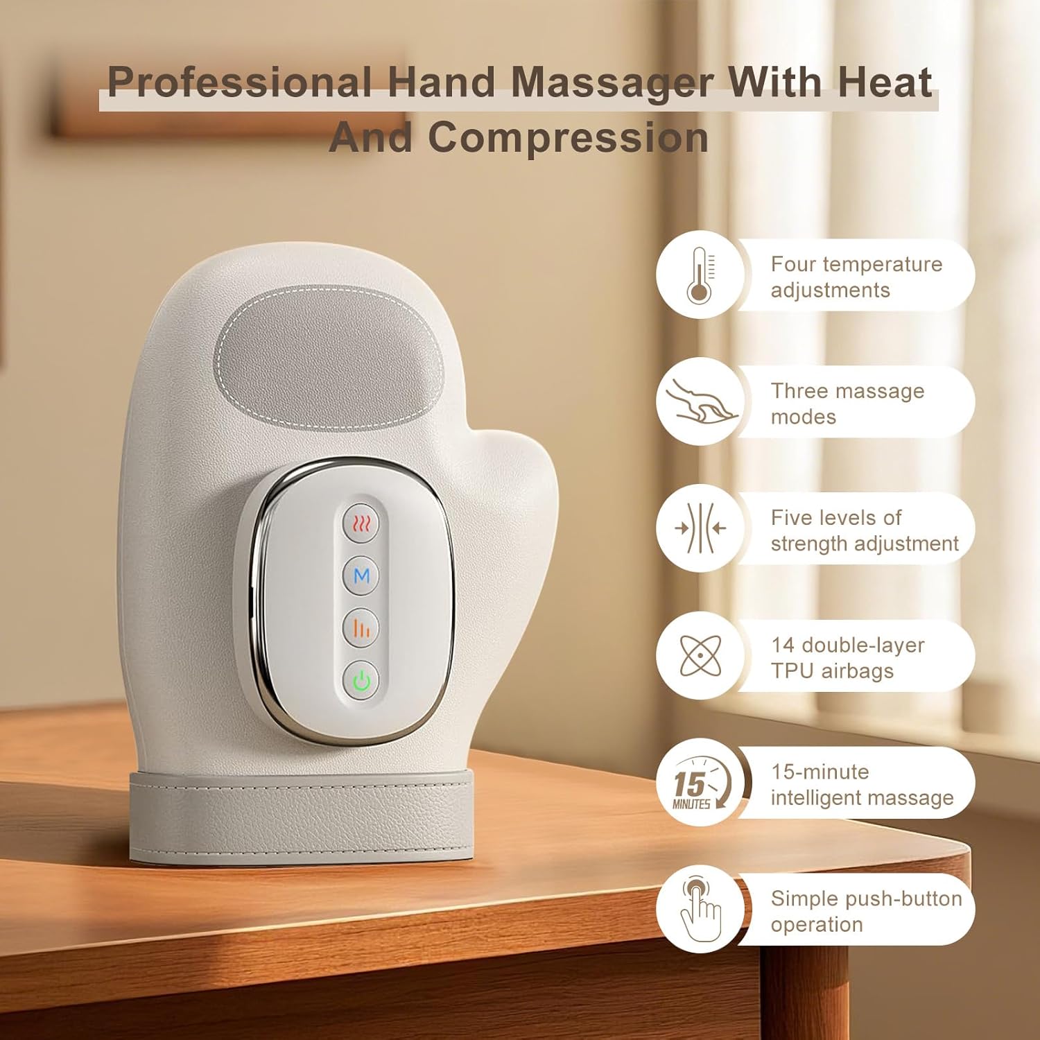 Hand Massager for Arthritis and Carpal Tunnel Relief, Heated Air Compression Therapy for Finger, Palm & Wrist Pain, Portable Cordless Electric Hand Massager - Image 6