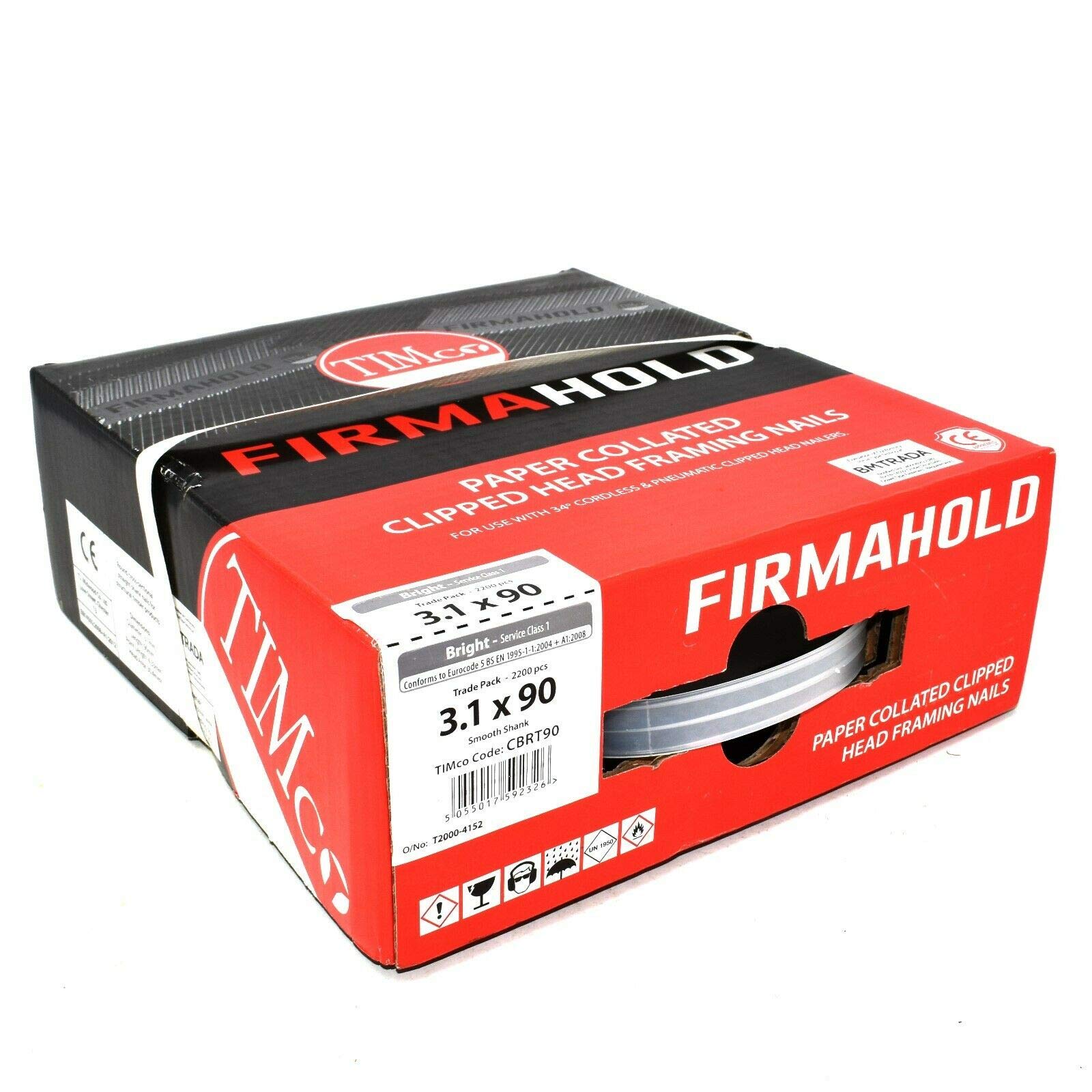 Timco 2.8x50mm FirmaHold Collated Clipped Head Nails-Trade Pack *3300pcs*