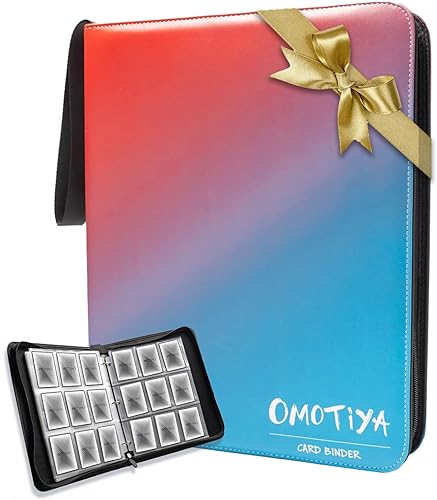 OMOTIYA Carpeta de tarjetas comerciales se adapta a 720 tarjetas con 9 bolsillos de doble cara carpeta de colección de béisbol con 40 fundas
