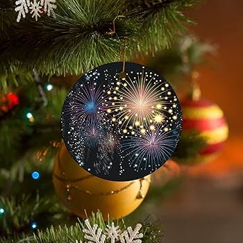 Amazon | 空の花火 クリスマスオーナメントセラミッククリスマス