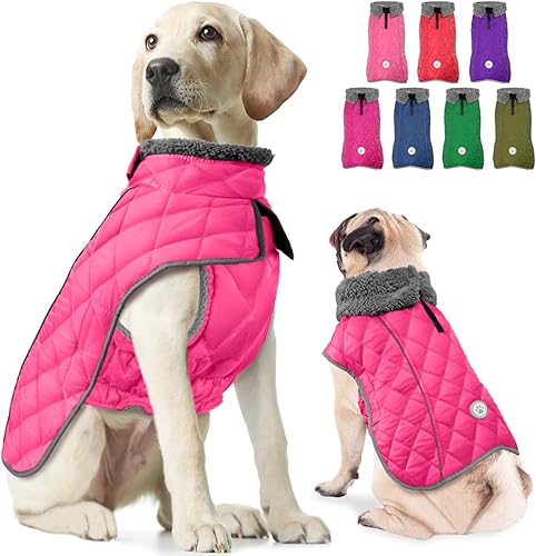 Miniatura 10 de Fragralley Abrigo para perro, abrigo cálido de invierno para perro con correa para las piernas, impermeable y reflectante, abrigos para clima frío