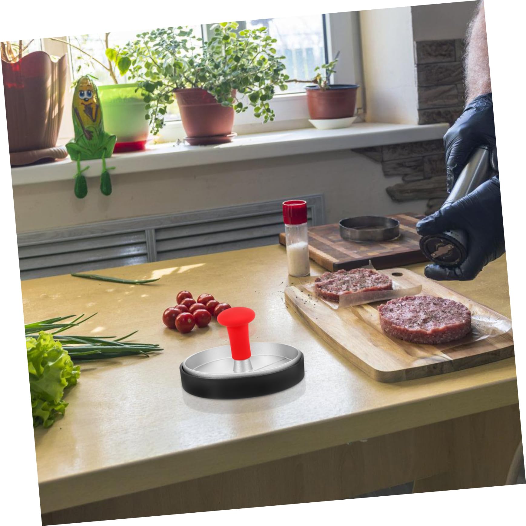 UPKOCH 3 Stück Fleischpresse Burgerpresse Drücken Steak-gewichtspresse Speckpresse Für Grillplatte Patty Press Fleischpresswerkzeug Grillpresse Rostfreier Stahl Silver