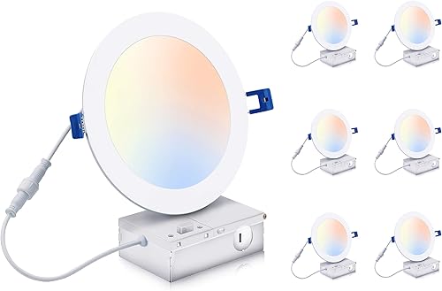 Miniatura 10 de [Paquete de 6] CLOUDY BAY Luz LED empotrable inteligente de 6 pulgadas, iluminación empotrable RGB que cambia de color, compatible con Alexa y Rgbcw