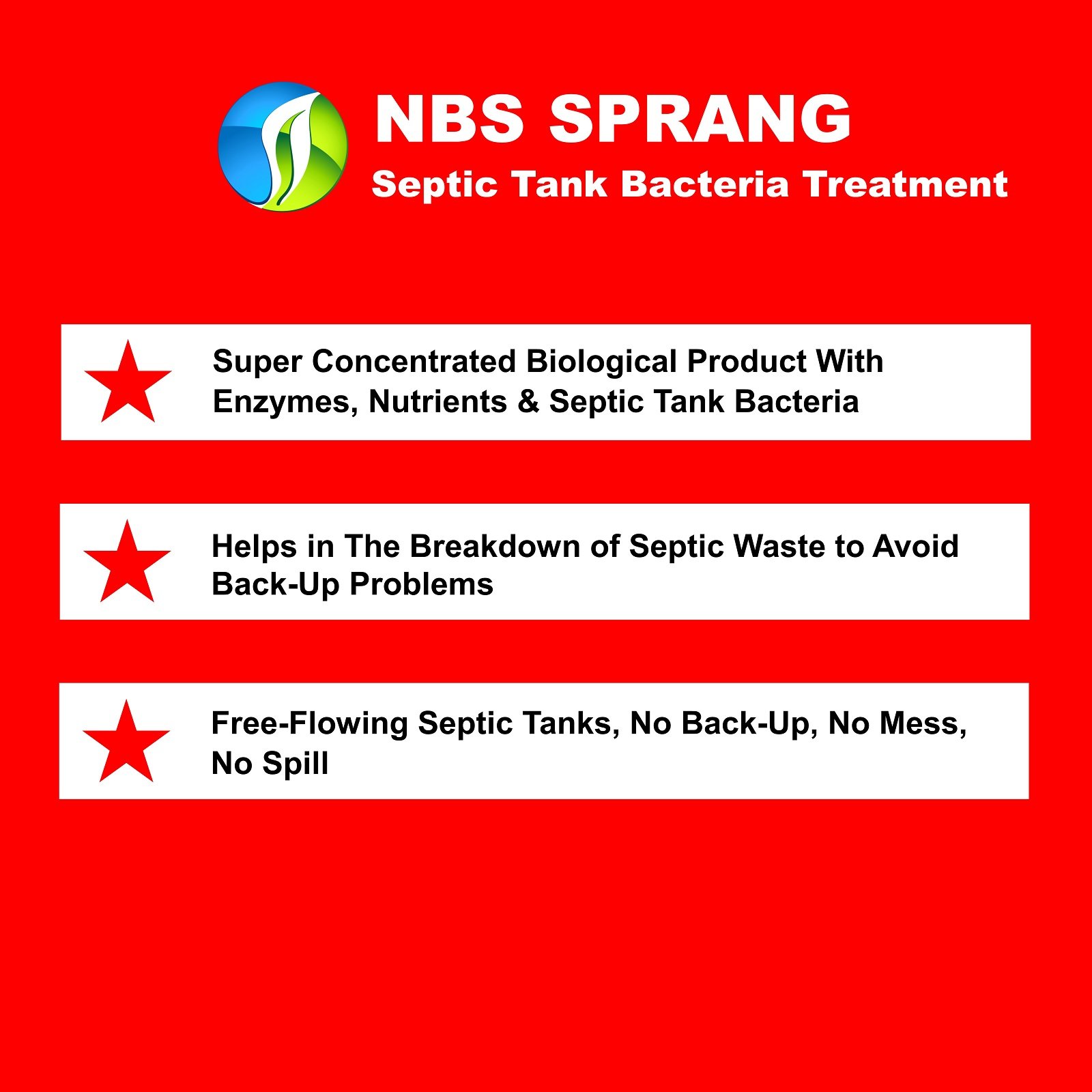 NBS SPRANG12 MONTHS SUPPLY Septic Tank Bacteria Treatment for Septic