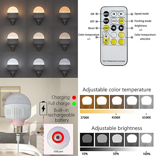 Miniatura 3 de Juego de 2 apliques de pared que funcionan con pilas, luces de pared sin cableado, con control remoto y bombillas recargables, lámpara montada en la
