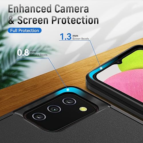 Miniatura 5 de Funda para Samsung Galaxy A03S, con protector de pantalla prueba de caídas de grado militar, resistente, resistente, a prueba de golpes, para