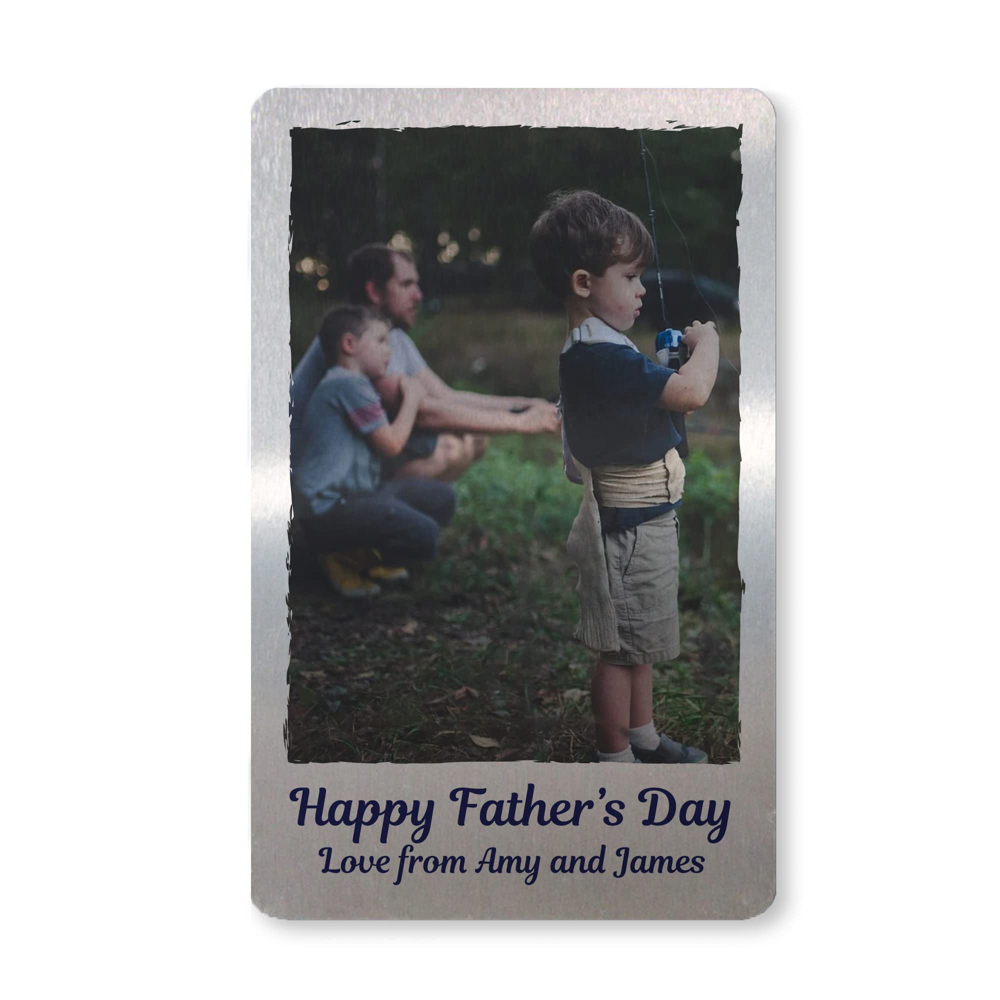 Personalised Dad Gift For Fathers Day From Daughter Son Photo Metal Card Keepsake