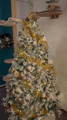 Weihnachts Lametta Girlande Roségold - Metallfolien-Netzband 9,14m