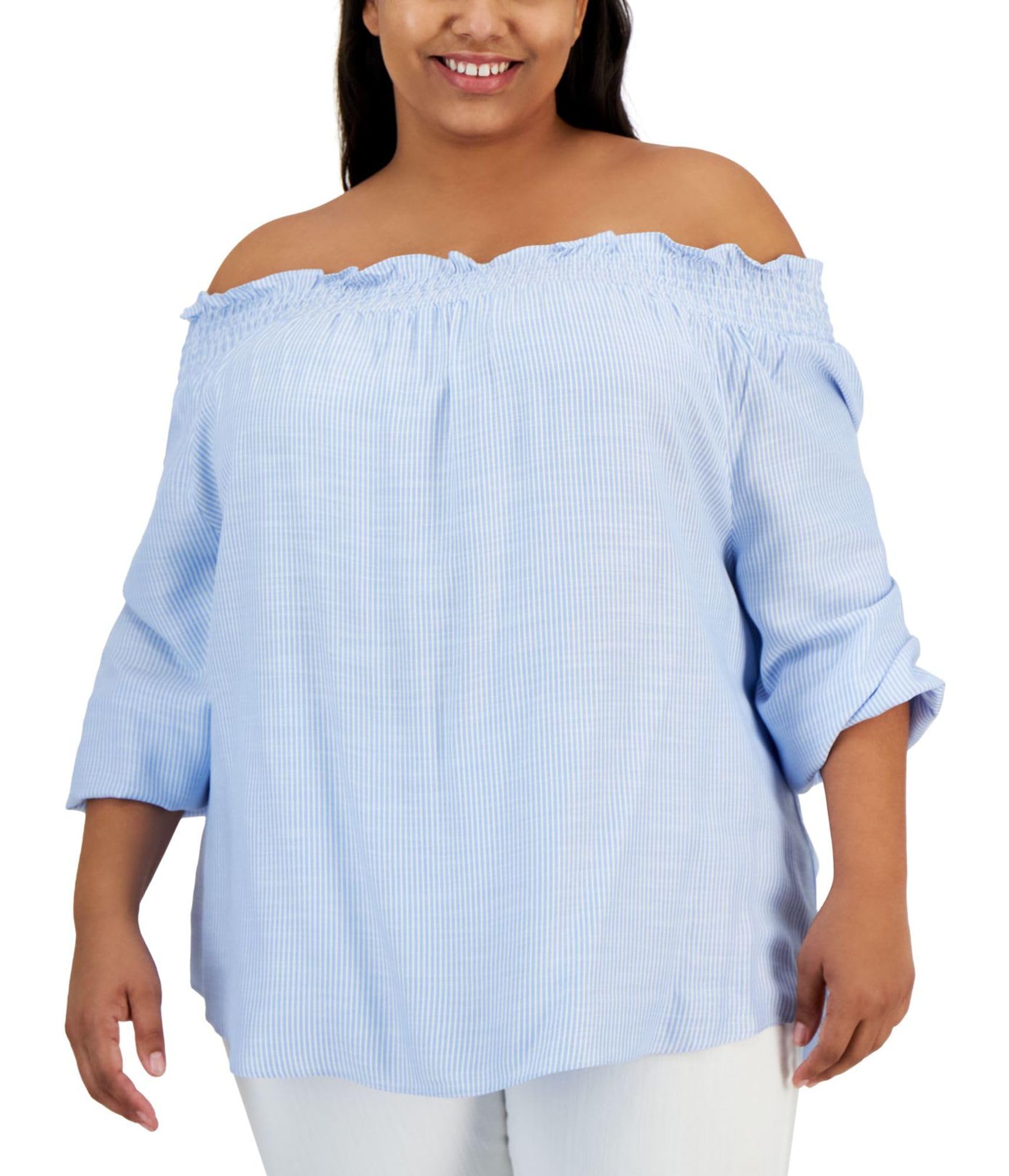 Tommy Hilfiger Damen Bandcollar Button Up Roll Tab Blouse Bluse mit Stehkragen und Knopfleiste (1er Pack)