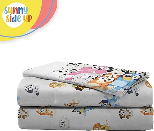 Miniatura 5 de Bluey & Friends - Juego de sábanas tamaño matrimonial, juego de ropa de cama de 4 piezas para niños, incluye funda de almohada, sábanas de