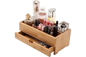 GOBAM Bamboo Wooden Beauty Organizer: Elevate Your Cosmetic Storage