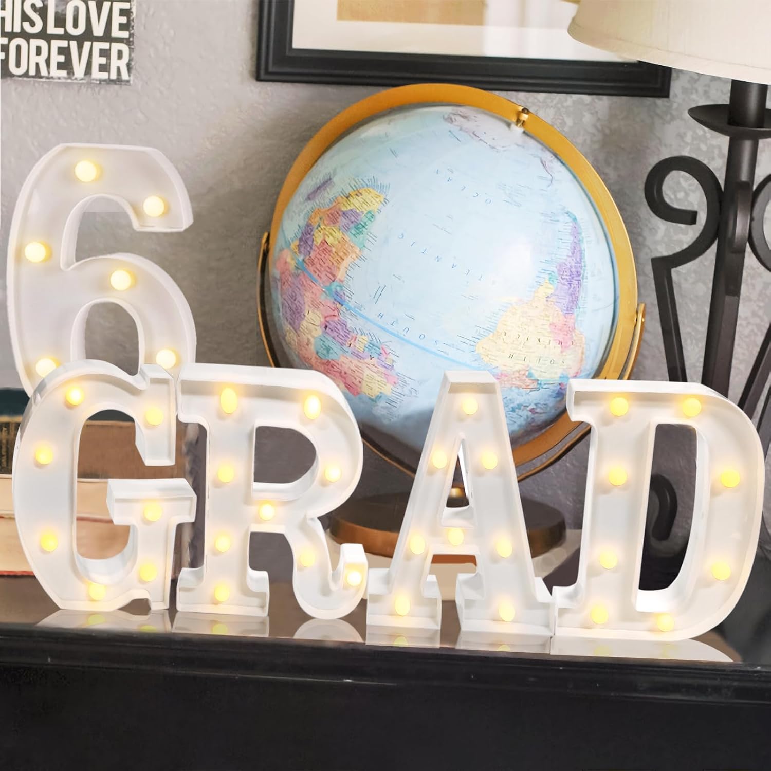 2026 Graduation Decorations Deals - 8 LED Marquee Light Up Letters 'GRAD 2026' with Remote - Ornaments for Class of 2026 Preschool High School College Wall Table Centerpieces Decor Party Supplies