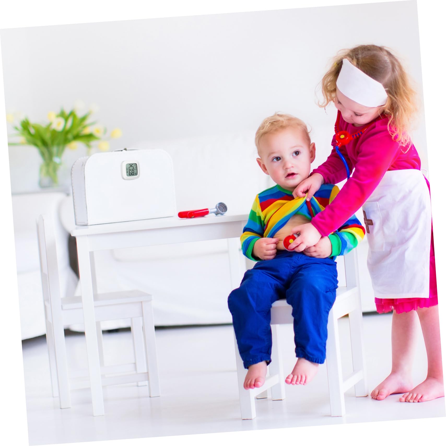 BESPORTBLE 9 pcs Pack Hygrometer Number car Outdoors Room Temperature Monitor Indoor Thermometer Outdoor Thermometer for Room Temperature Celsius Big Numbers White