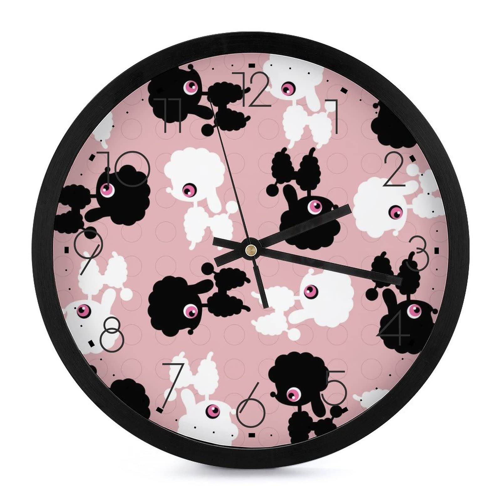 Pendule murale silencieuse pour travailler sans bruit horloge moderne chien 25.4 cm