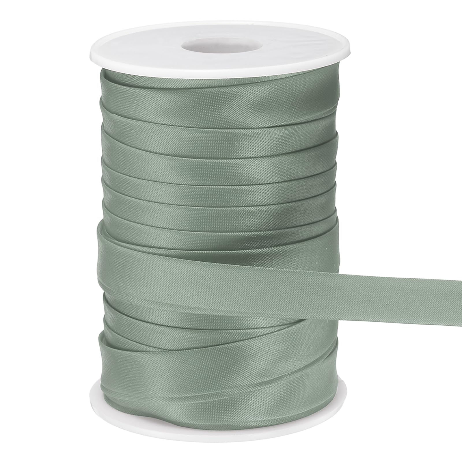 Ruban de biais en satin double pli avec finition satinée gris foncé