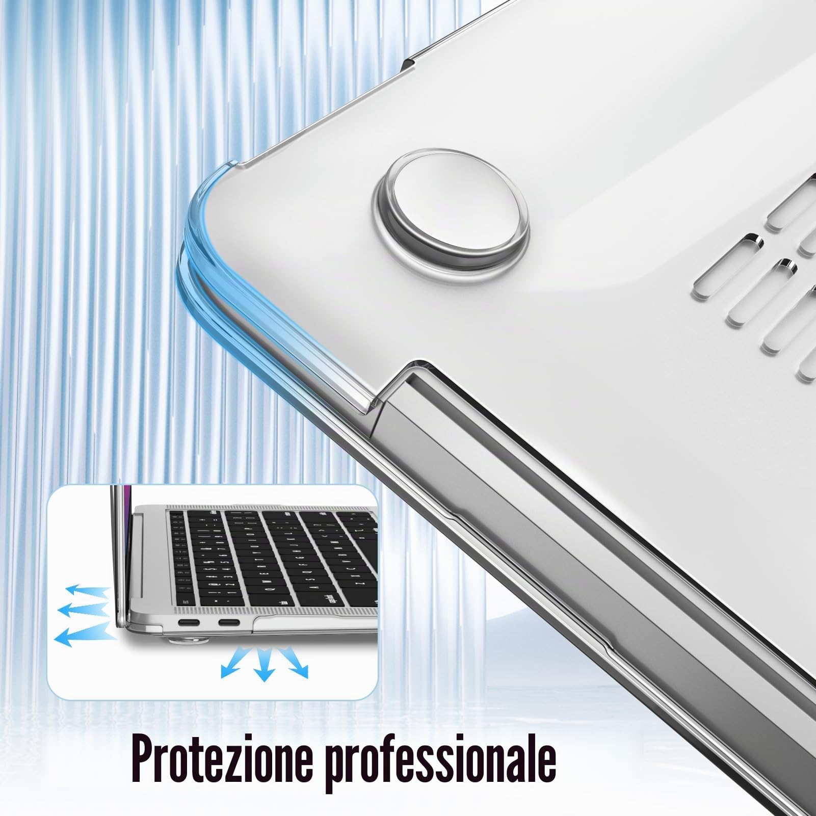 FINTIE Custodia Compatibile con MacBook Air 13 2020/2019/2018 (A2337 M1 / A2179 / A1932 ) - Cover Rigid Protettivo Guscio Rigido Case, Cristallo Chiaro