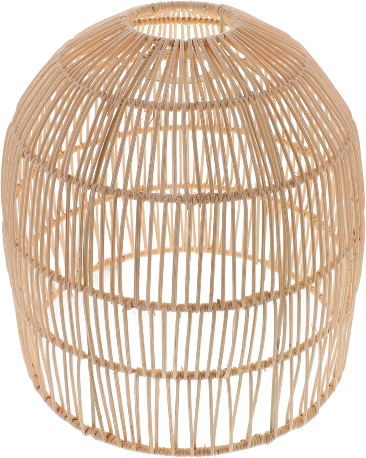 TEHAUX Vintage Style Rattan Lampshade Ceiling Light Fixture Cover for Bedroom Decor