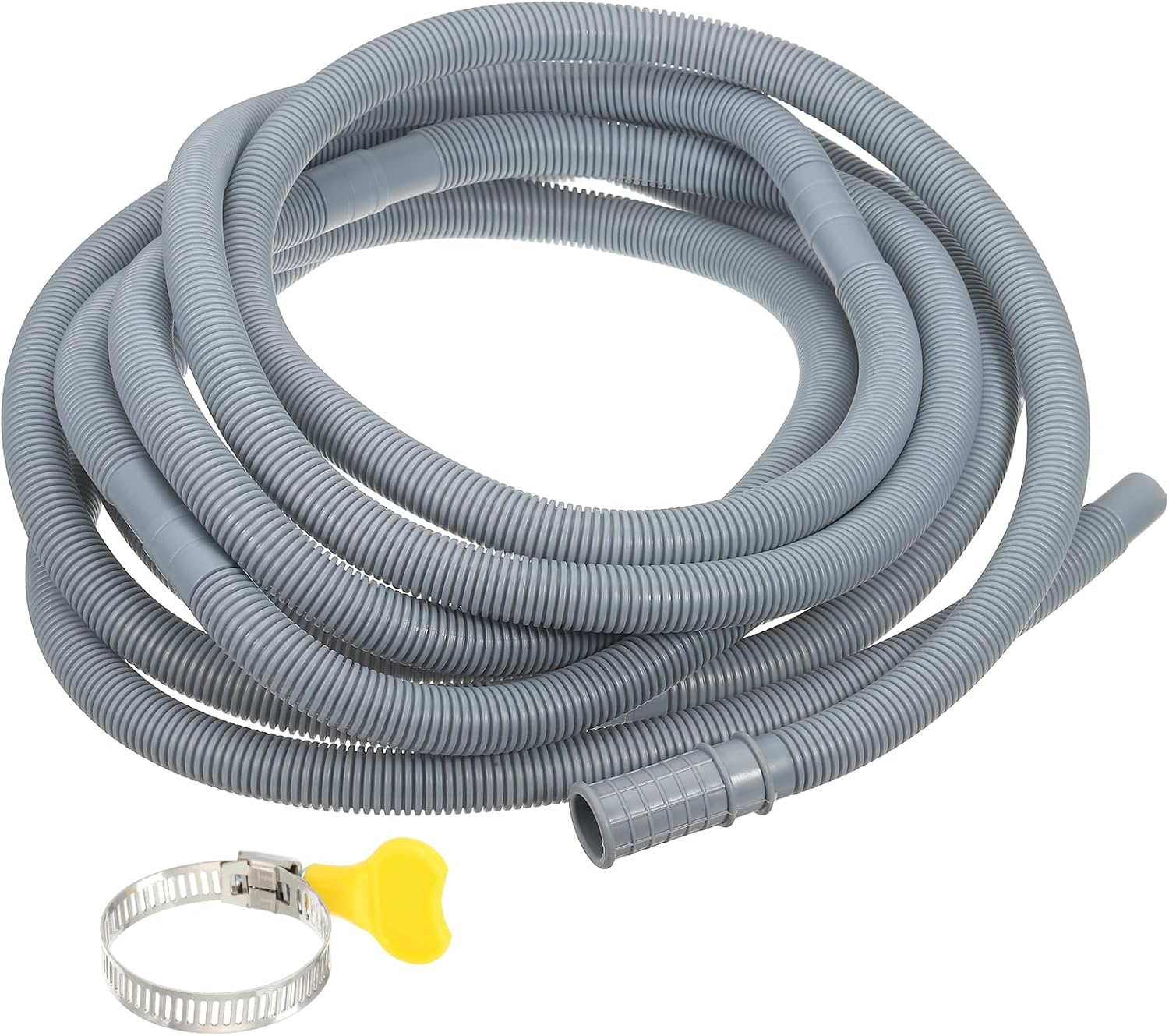 PATIKIL 19.7Ft Air Conditioner Drain Kit, 1 Set Universal AC Drain Hose Connector Hose with Clamp & Rubber Adapter for Mini-Split Window Portable AC Unit Dehumidifier Faucet, Gray