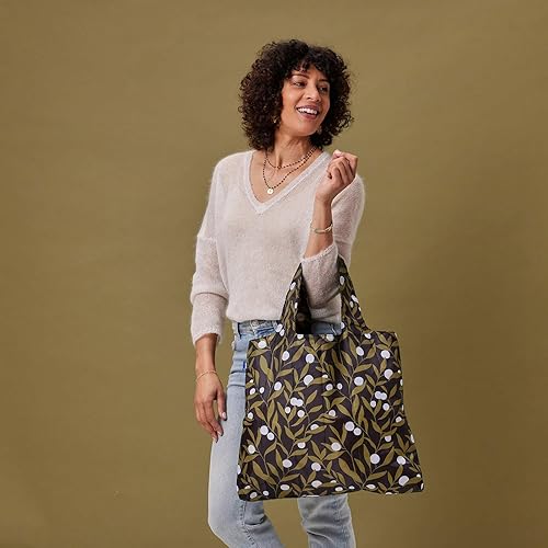 Miniatura 4 de Bolsas de comestibles reutilizables  Lavable, plegable, plegable, asas grandes, resistentes, bolsa superior con cremallera