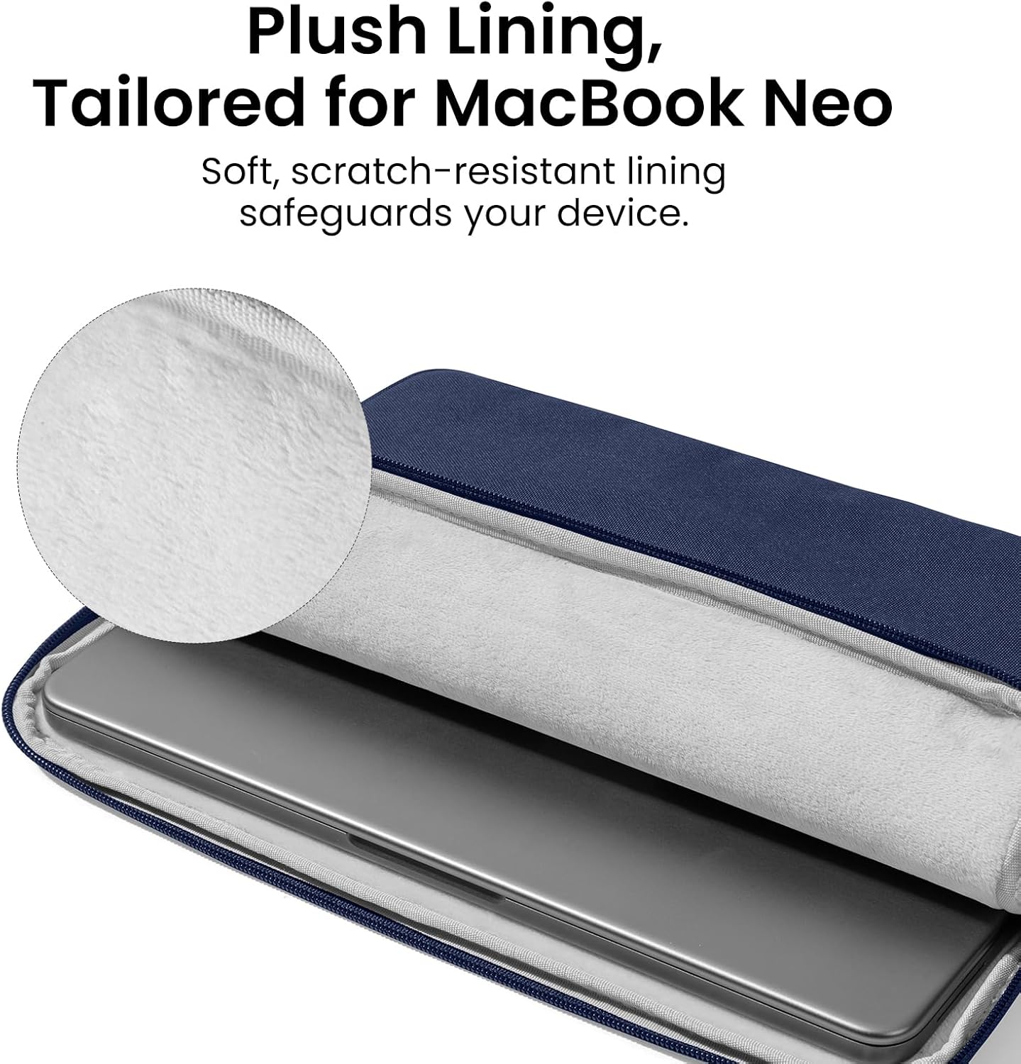 tomtoc Custom-Fit Slim Sleeve for 13-inch MacBook Neo A18 Pro A3404, Water-Resistant Protective Case with Accessory Pocket