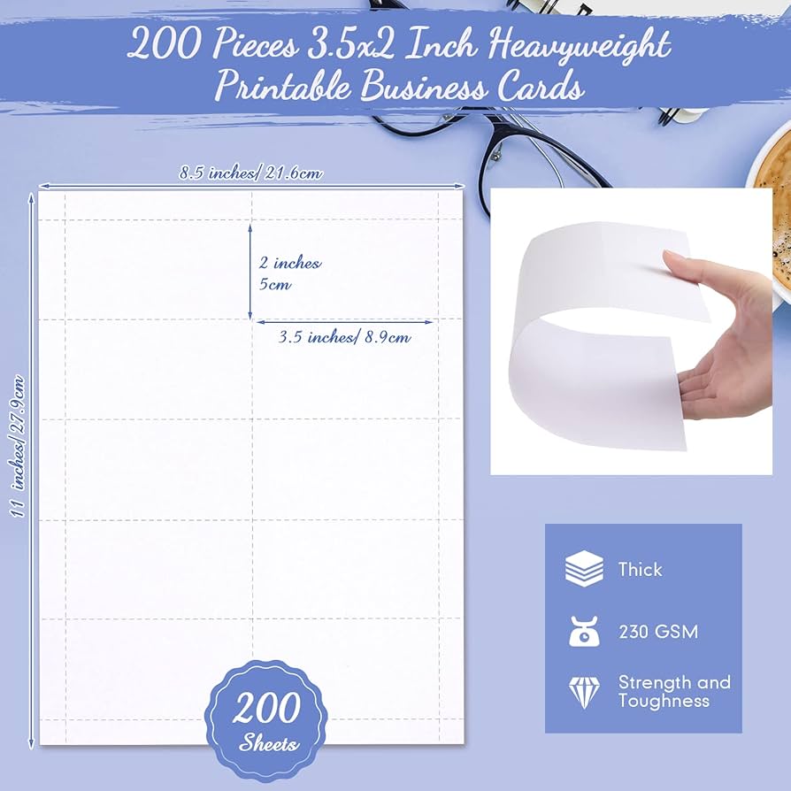 Amazon.com : 2000 Pieces Business Paper Card Blank Printable