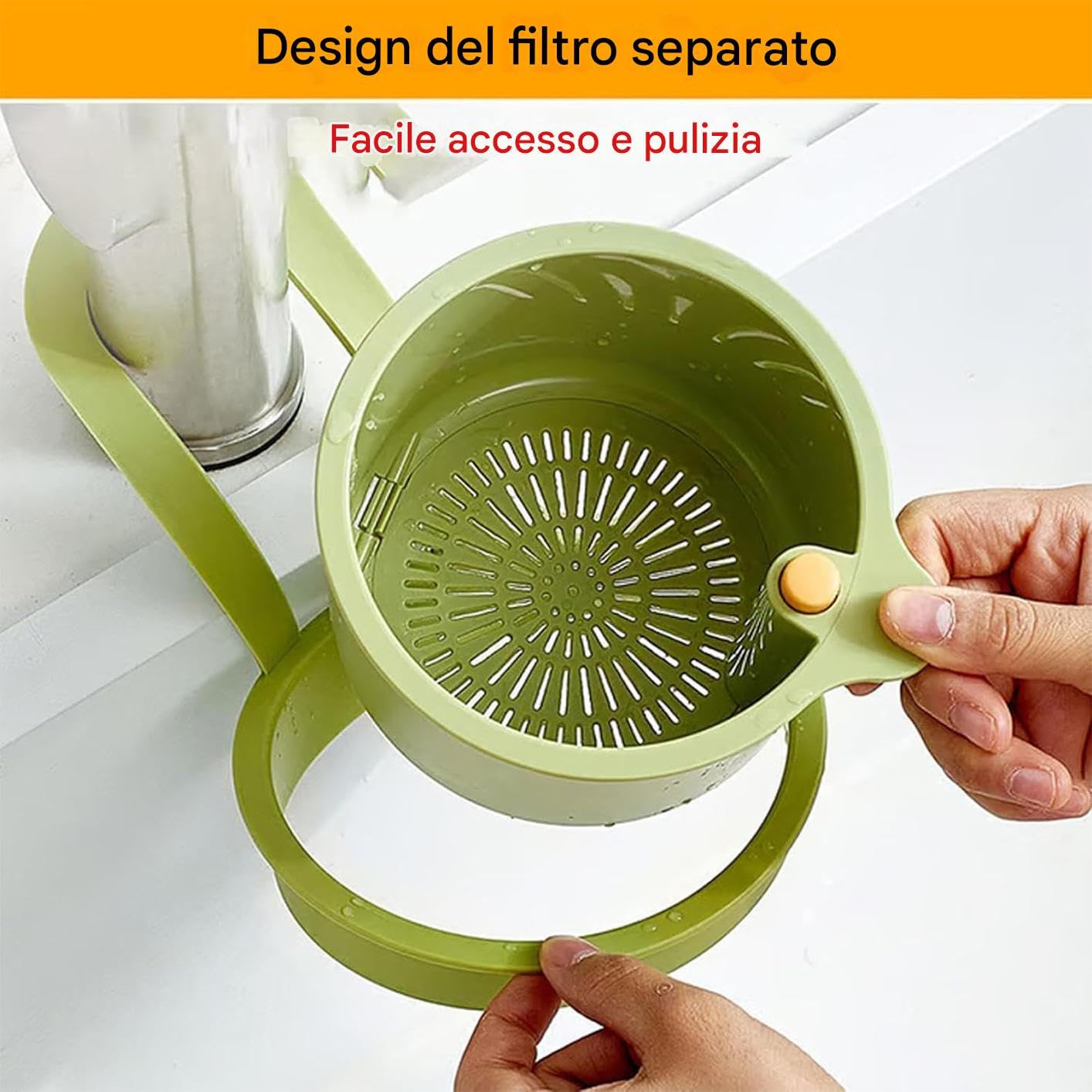 Cestello Di Scarico Per Lavello Da Cucina, Cestino Di Scarico Del Scolapasta Del Sospeso, 2025 Lavello Cucina Autopulente Per Rifiuti Alimentari Rubinetto Da Appendere