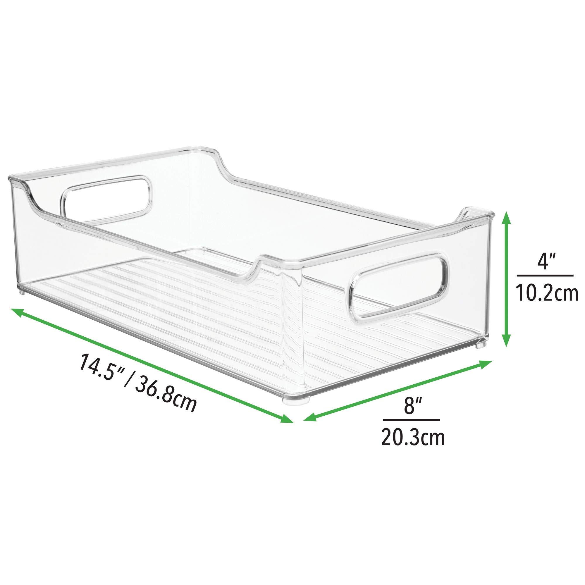 Contenedores anchos de plástico para almacenamiento de cocina con asas, organización en estantes de despensa, gabinete, refrigerador o congelador, organizador de alimentos para frutas, yogur, 6