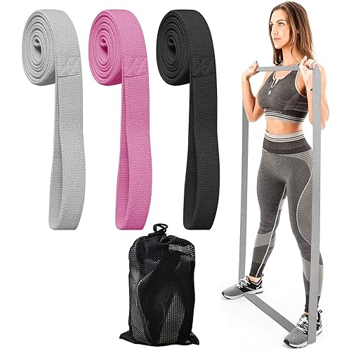 Daifferchoi Long Resistance Bands Fabric Exercise Bands for Full Body Workout & Weight Training, Fitness Loop Stretch Body Bands for Home Gym, Pull Up Assistance Workout Bands for Men Women Set of 3