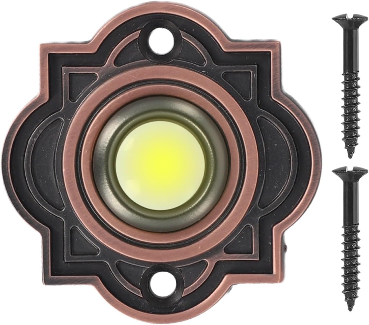 Metal Doorbell Push Button, Wired Doorbell Button Replacement, 12-24V Illuminated Weatherproof Door Bell Switch for Front Door, Compatible with Most Wired Doorbell Systems