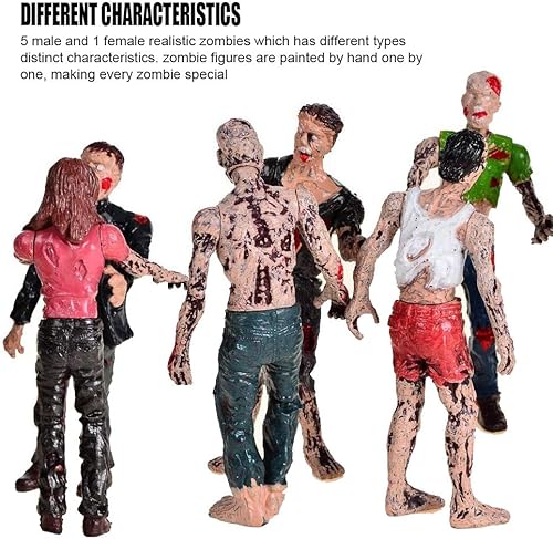 Miniatura 4 de 6 piezas de muñecas zombi figuras de acción Walking Dead Terror Cadáver articulado articulado modelo miniatura para decoración de fiesta de