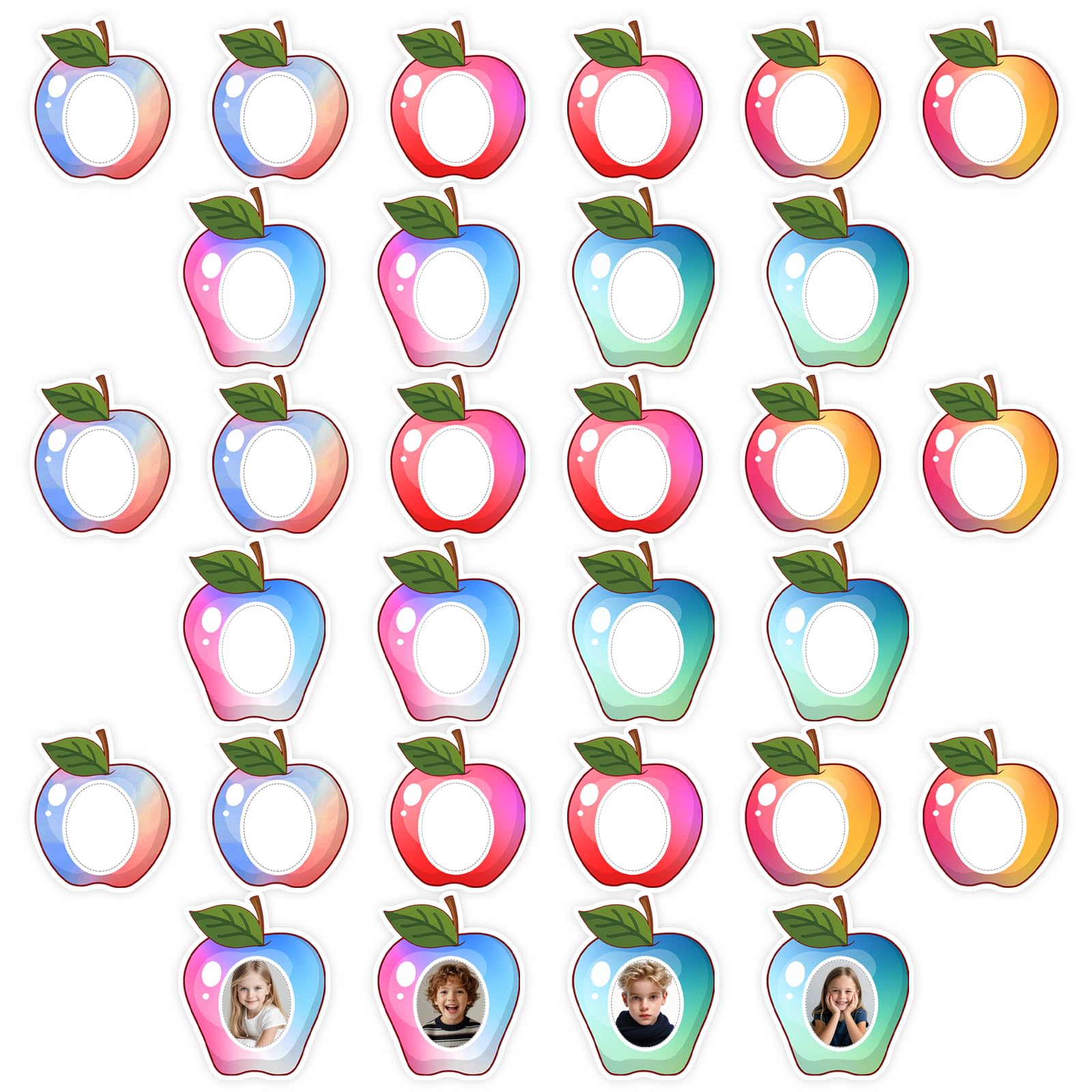 45 pezzi decorazioni ritorno a scuola biglietti auguri mele carta tagliata classe Wall Cutouts