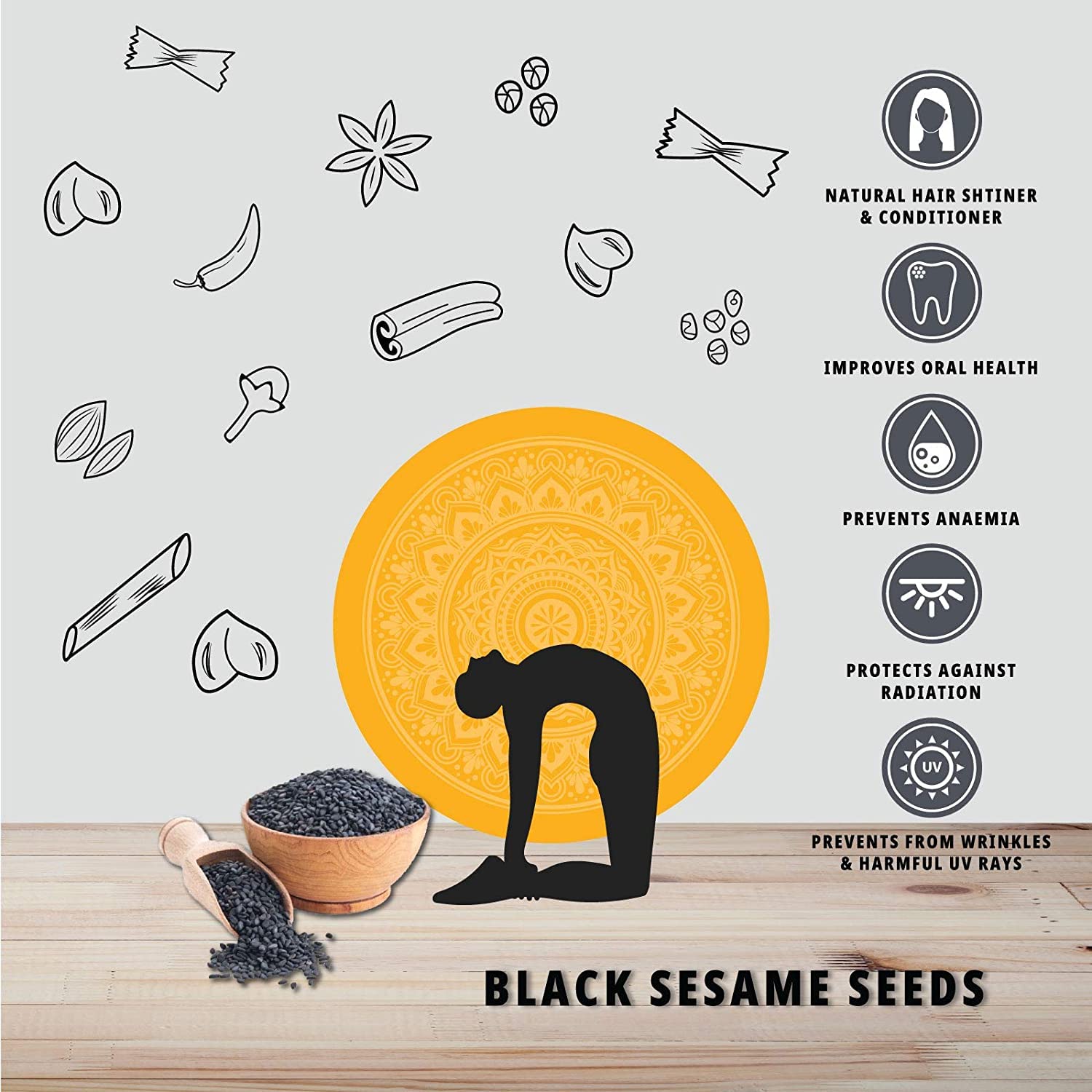 Organature Black Sesame Seeds for Eating 350gm - Whole Fresh and Natural Unhulled Kale/Black Til Seed for Weight Management, Indian Spice (Pack of 1) - Image 5 thumbnail