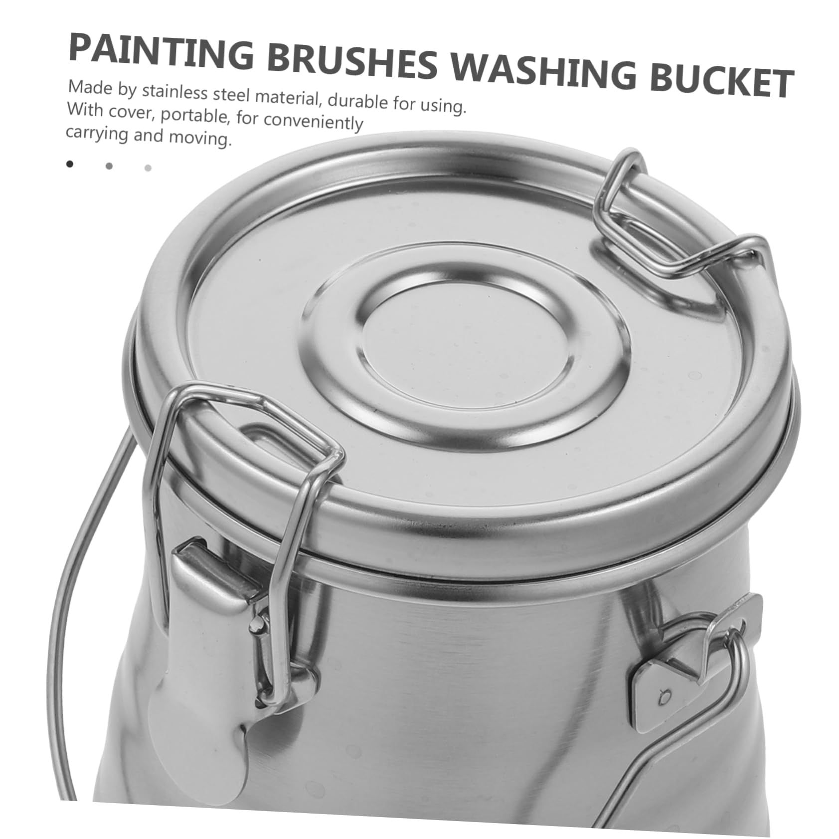 LALAFINA Double-layer Metal Pen Holder Cover Brush Washing Bucket Portable Wash Pen Bucket Coloring Utensils for Art Lovers