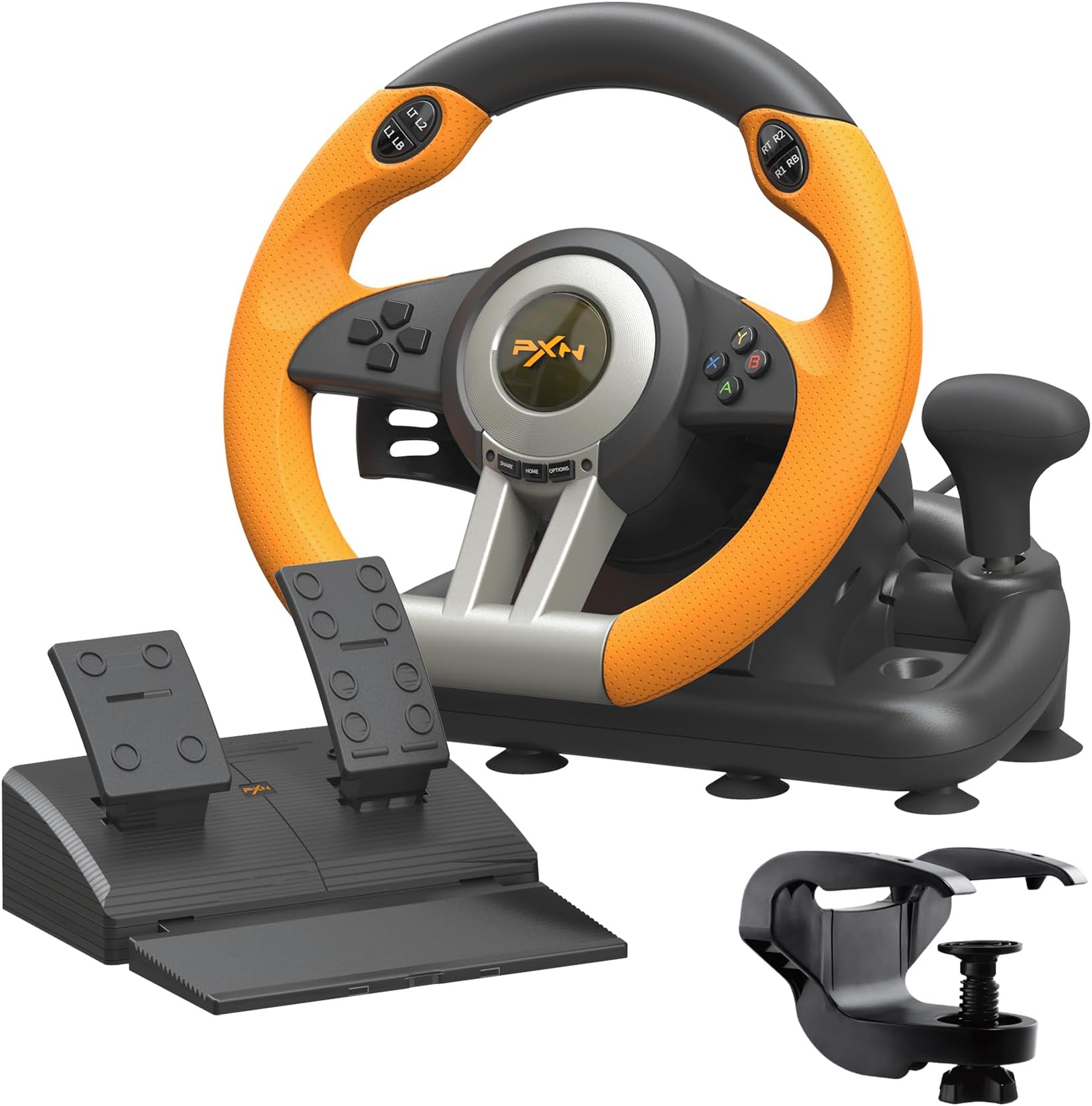 PXN PC Racing Wheel, V3 PRO 180 Degree Universal USB Car Sim Game Steering Wheel with Pedals for PC, Xbox One, Xbox Series S/X, PS3, PS4, Switch