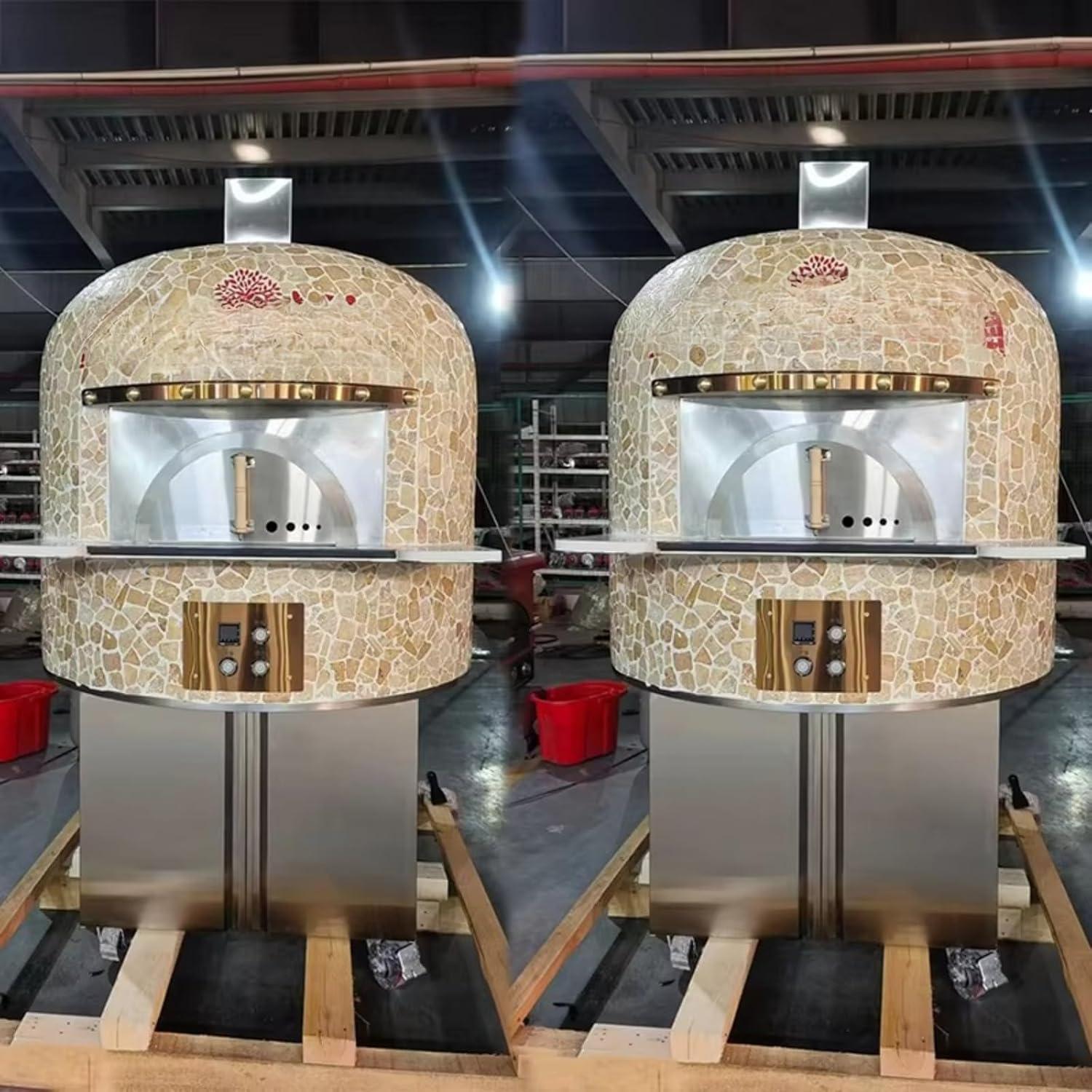 Outdoor Pizza Oven Portable Wood Fired, Pizza Maker for Backyard Patio Camping BBQ Cooking, Fast Heating 900°F Stainless Steel Pizza Oven with Pizza Stone and Peel Included