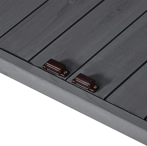 Miniatura 2 de Organizador de herramientas de cobertizo de madera para exteriores de 5.8 x 3 pies con techo de asfalto impermeable, puertas con cerradura, estantes