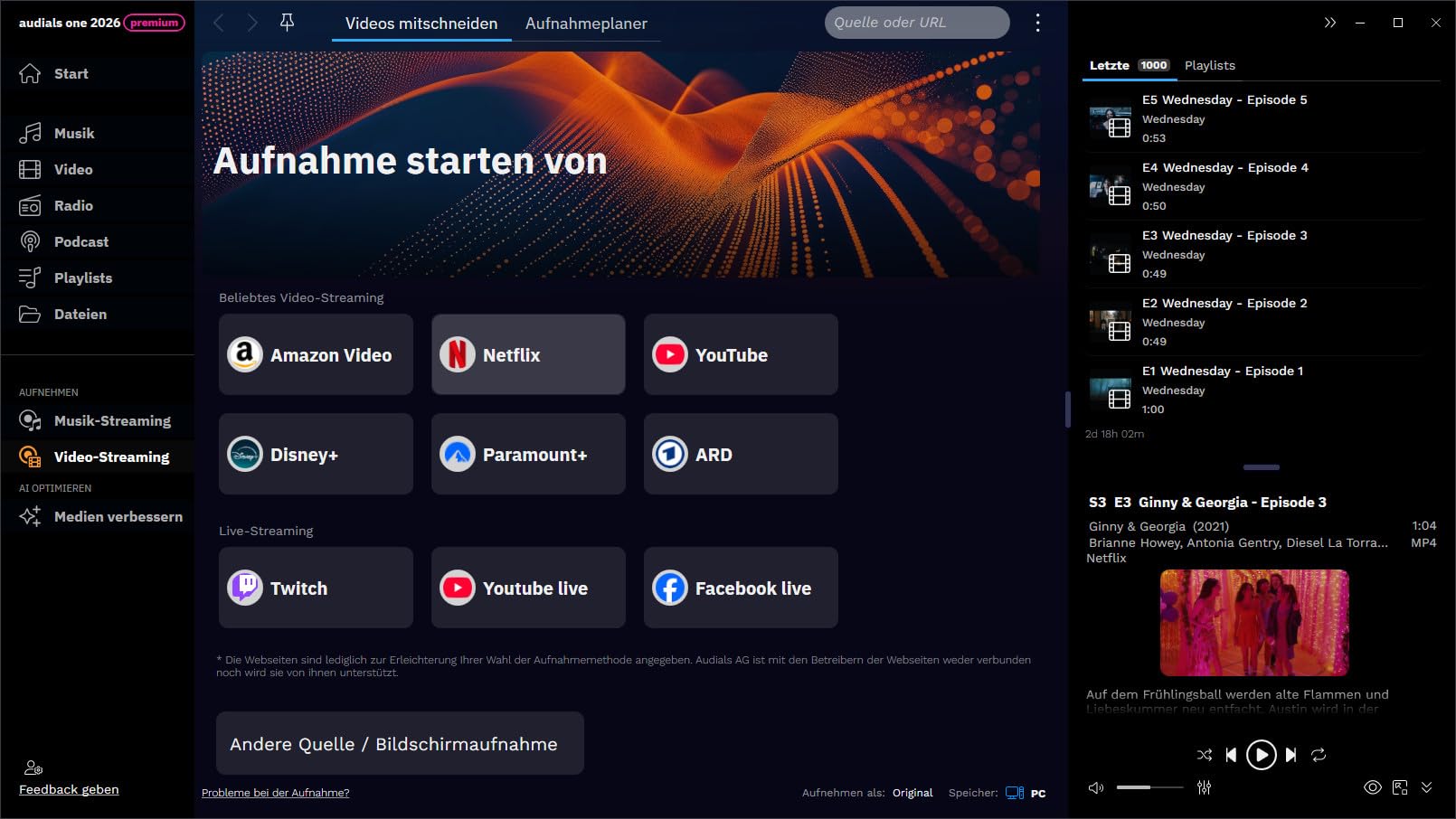 Audials one 2026 Premium - Streaming-Rekorder & AI-Optimierung für Musik, Video, Radio, Podcast | Premium | 1 Gerät | 1 Benutzer | PC Aktivierungscode per Email