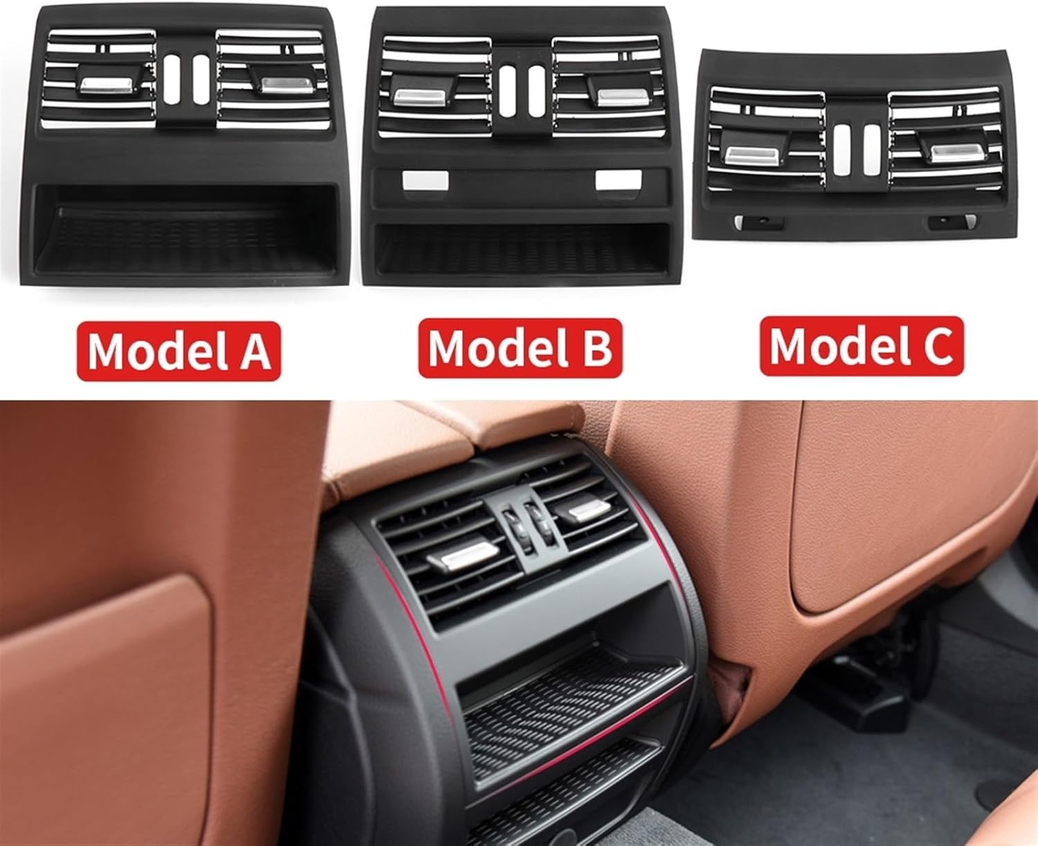 Compatible with BMW F10 F11 Car Front Rear Left Right Side Air Conditioning AC Vent Grille Outlet Cover Compatible with BMW 5 Series 520 525 528 535i(Rear Model C)