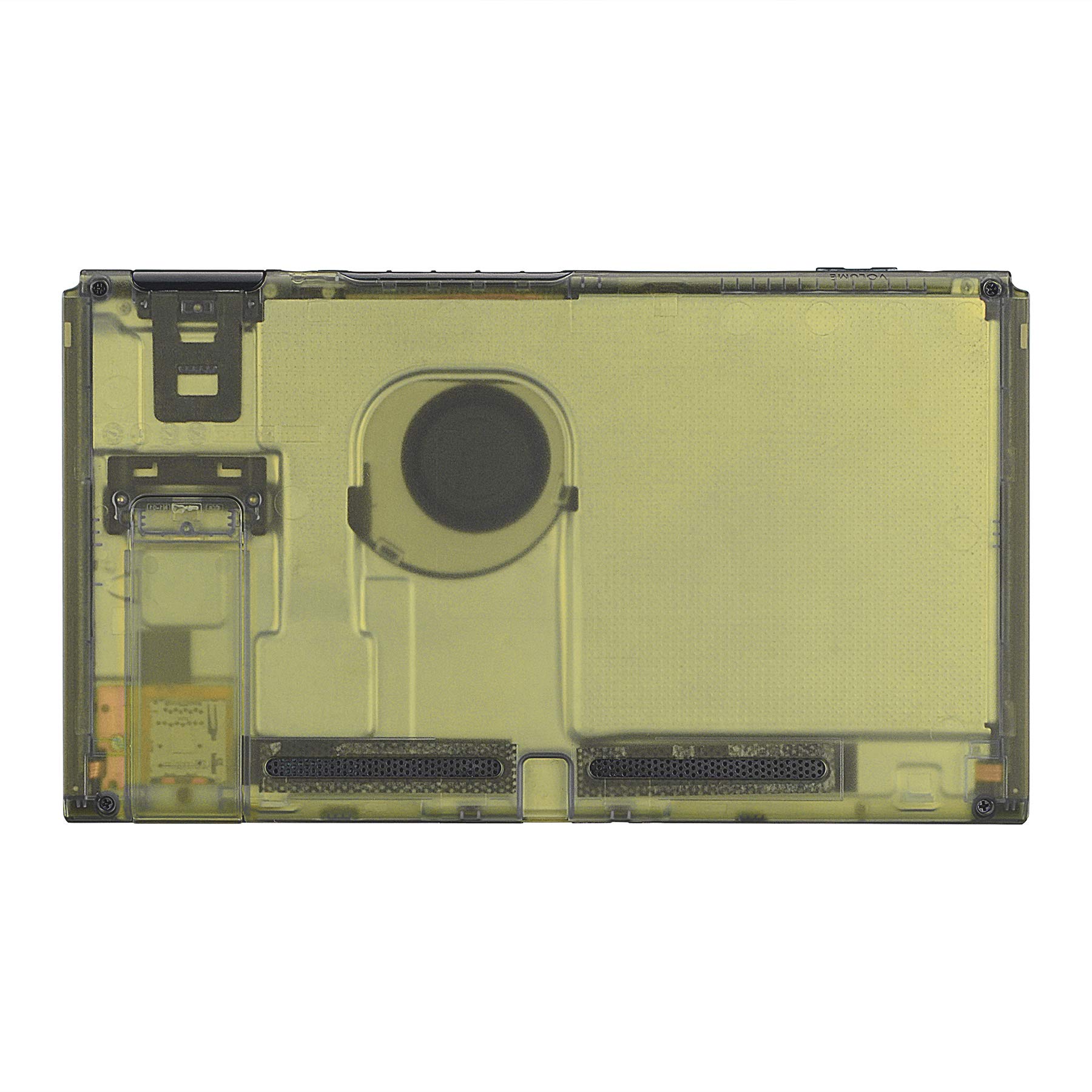 eXtremeRate Cover Posteriore Scocca Ricambio per Nintendo Switch Console,Custodia DIY Shell Case Supporto Kickstand per Nintendo Switch(NON Include Console)-Trasparente Ambra