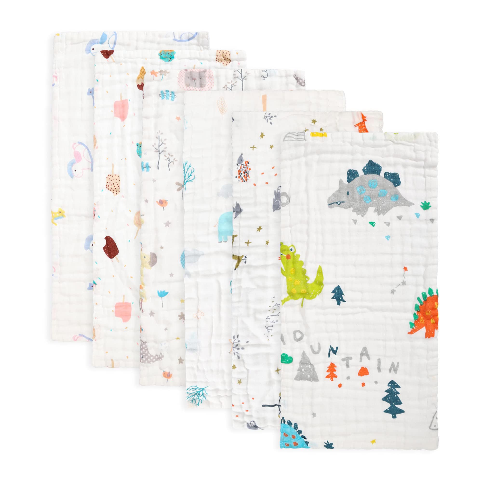 Closecret Muslin Burp Cloths 100% Cotton Large 20''x10'' Extra Soft and Absorbent Baby Burping Cloth for Boys Girls (1)