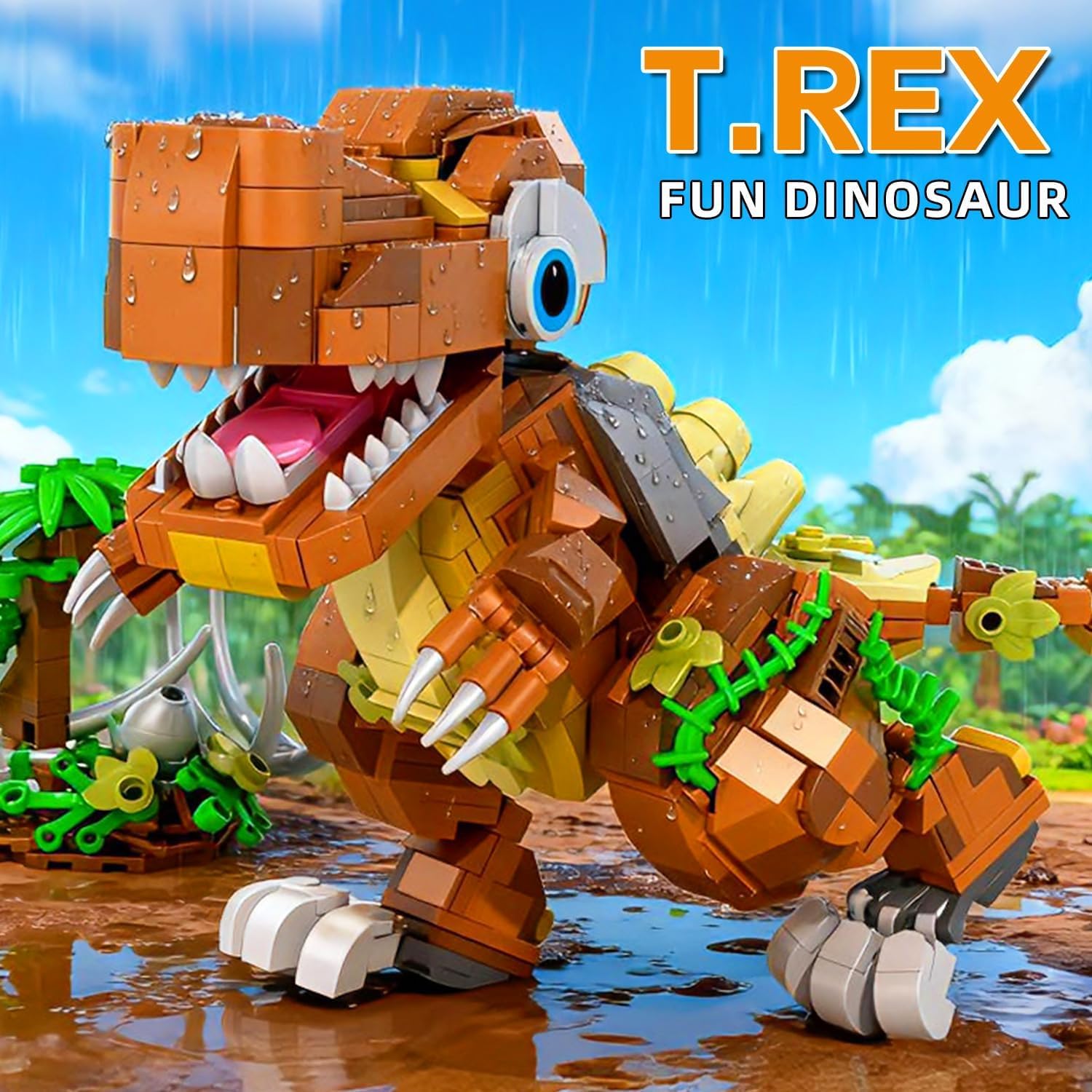 T-Rex Dinosaur Building Blocks Set, 630 Pieces Poseable and Movable Model, Gift for Kids Ages 6-12, No Missing Parts Guarantee