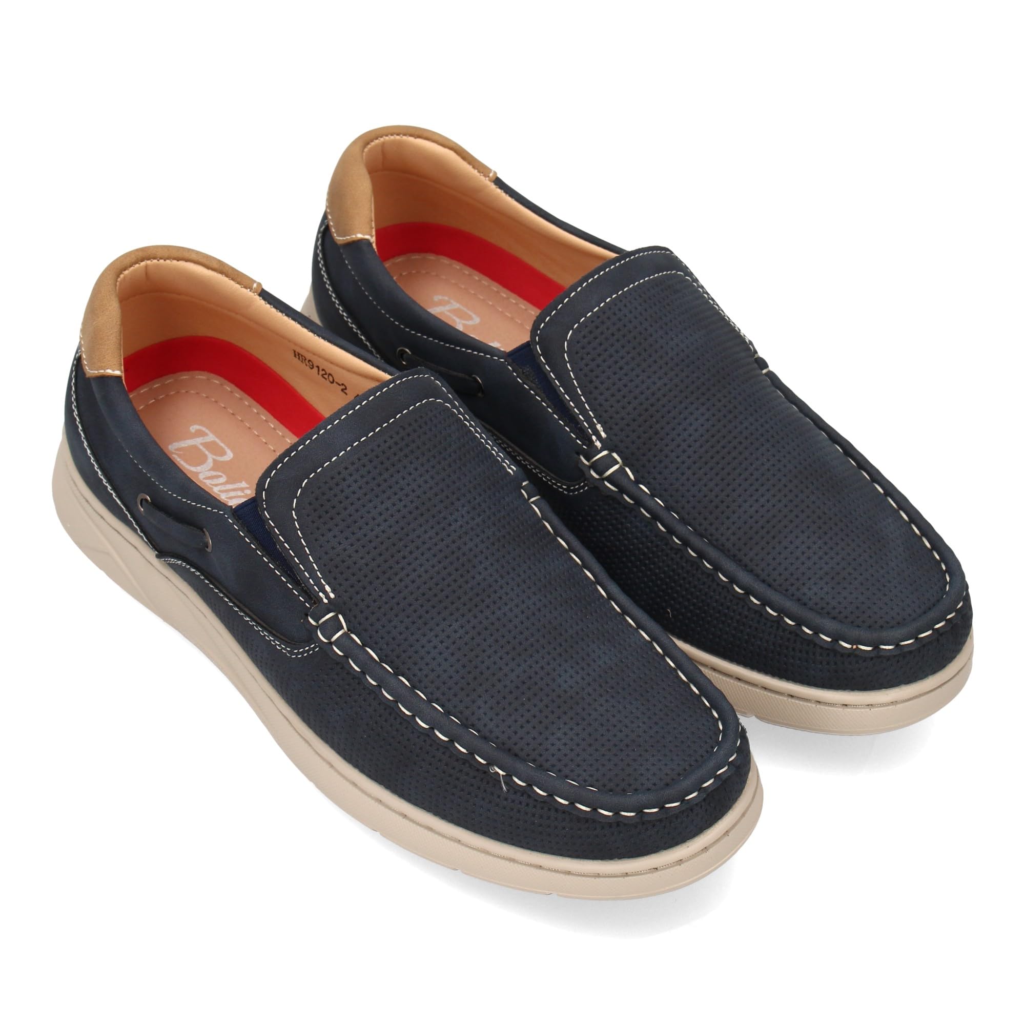 Zapato Elegante Hombre con Cierre Elastico, Tipo Nautico para el Dia a Dia o Eventos Informales. Suela Ligera y Flexible, Calzado Transpirable Ideal para Cualquier Temporada.