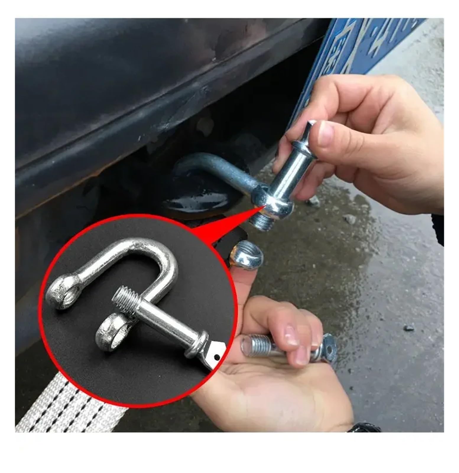 Cuerda De Remolque Cinturón Antiimpacto Coche 10T 5m 7m Camión SUV Correa General Accesorios Automotrices Fuerte Resiliencia(10T7M)
