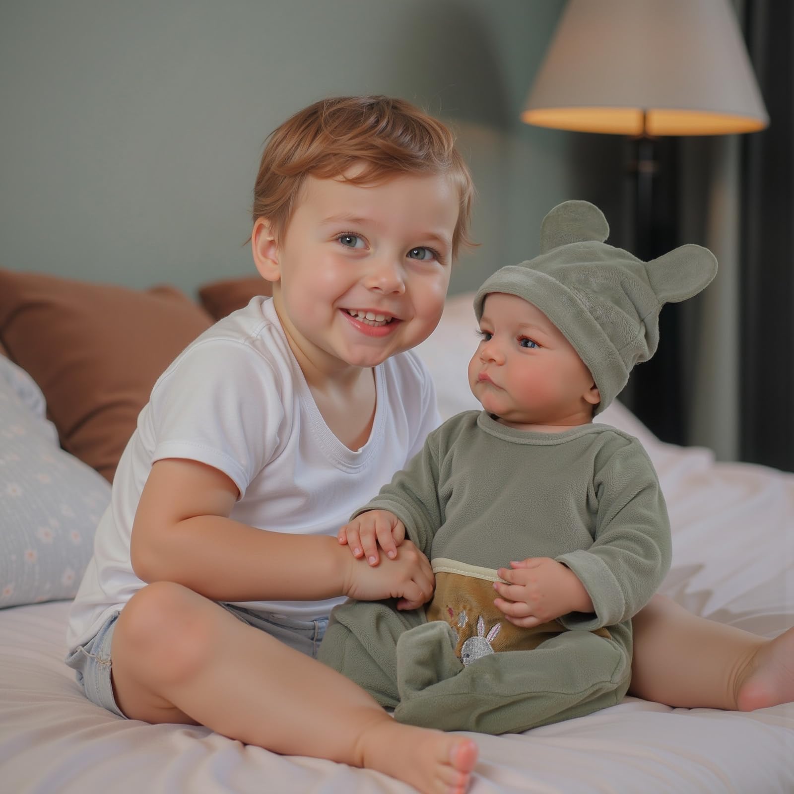 BABESIDE Reborn Puppen Junge 18 Zoll Realistische Babypuppe mit Offenen Augen Wiedergeborenes Neugeborenes echte Puppe Lebensechte Babypuppen Anatomisch Korrekt Sieht Aus Wie EIN Echtes Baby