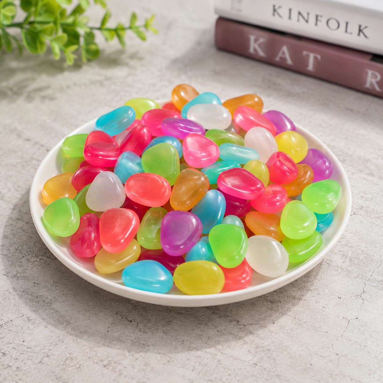Glow in the Dark Pebbles, Multicolour Decorative Stones for Garden, Fish Tank, and Pathway Decor-image-5