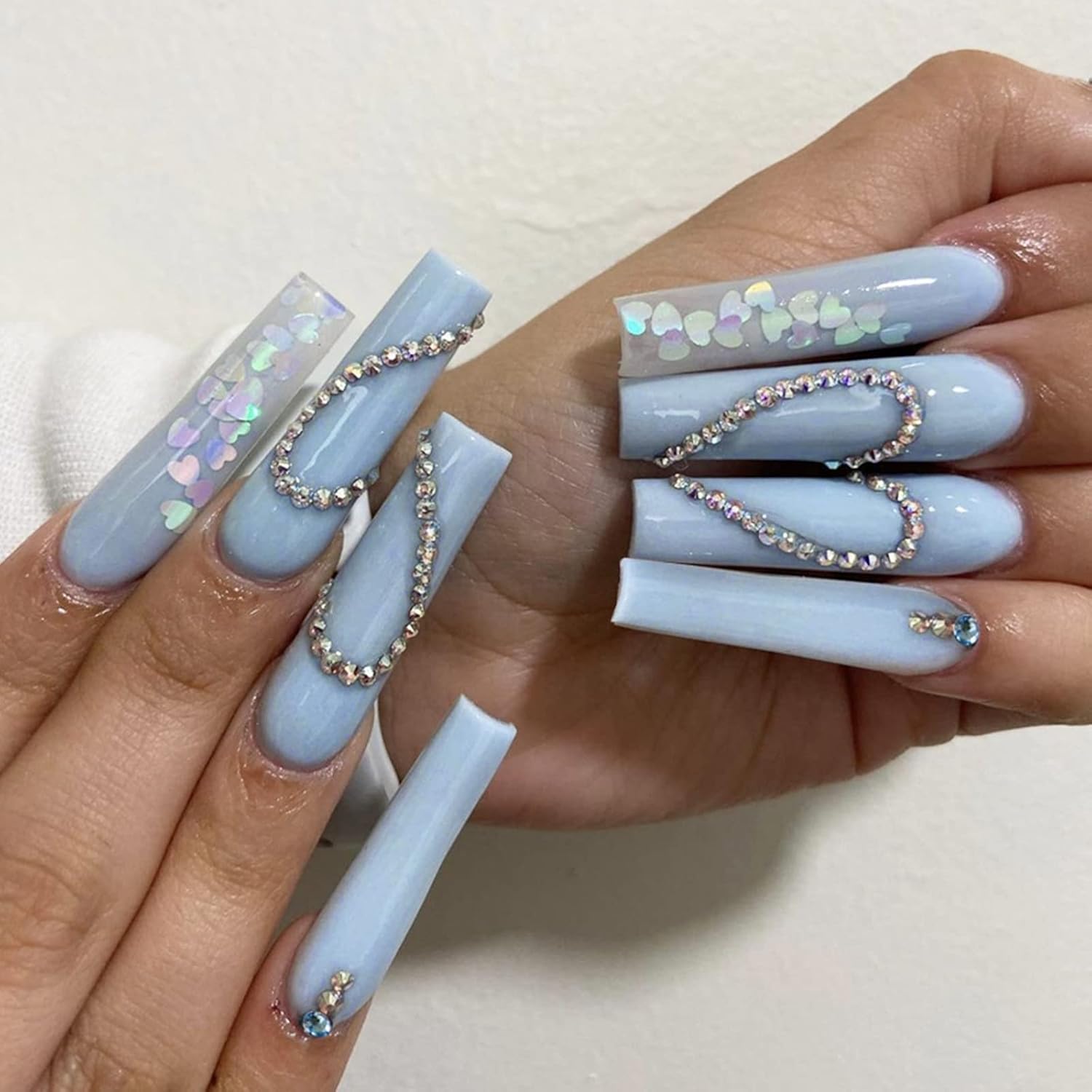 Amazon Com Votacos Press On Nails Long Coffin Fake Nails Baby Blue False Nails With Love Glitter Rhinestone Design Glossy Full Cover Stick On Nails For Women Home Kitchen Amazon Com Votacos Press On Nails Long Coffin Fake Nails Baby Blue False Nails With Love Glitter Rhinestone Design Glossy Full Cover Stick On Nails For Women Home Kitchen