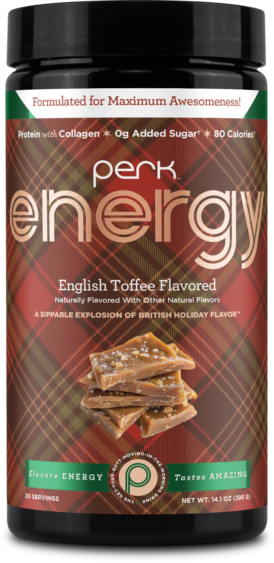 Amazon.com : Perk Energy Drink Mix (English Toffee) 20 Servings